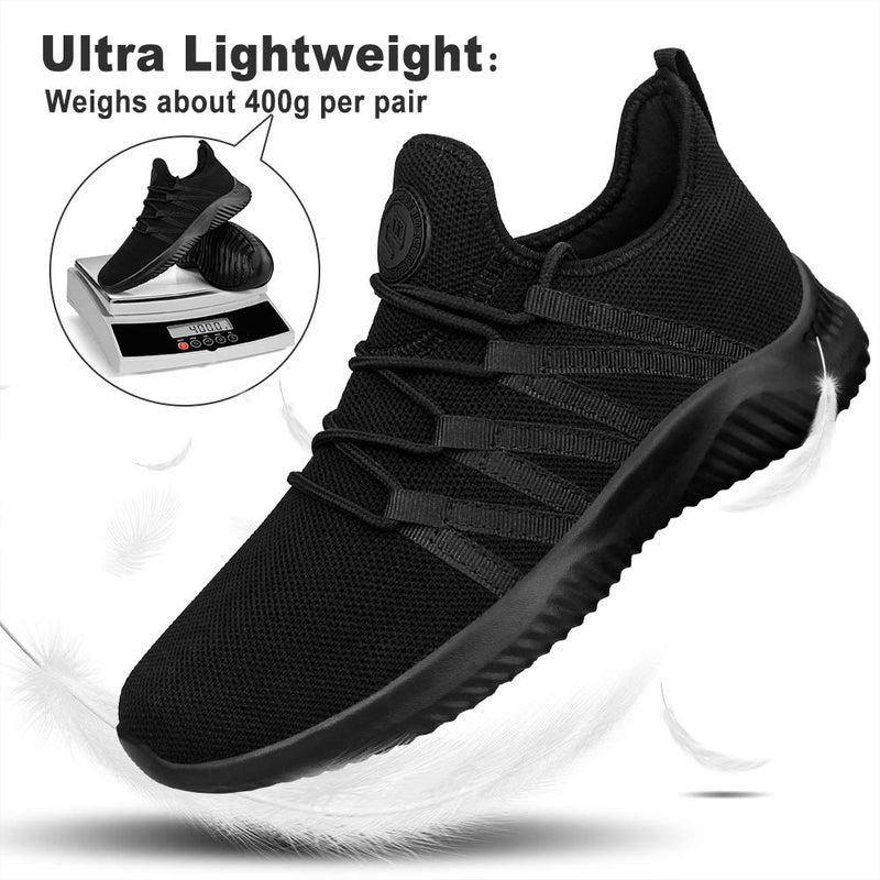 Feethit Mens Slip On Running Shoes Breathable Lightweight Comfortable Fashion Non Slip Sneakers for Men New Black05 Size 11 - Image 4